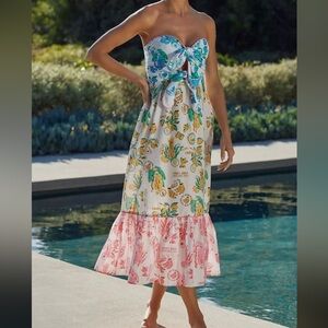 NWT FARM Rio Strapless Midi Dress - Medium